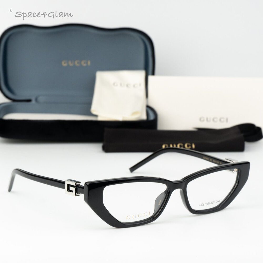 Gucci Women Eyeglasses Black Demo Cat Eye GG1683O 001 NEW AUTHENTIC